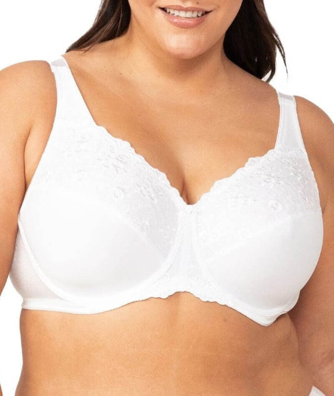 Triumph Embroidered Minimizer Bra - White Bras