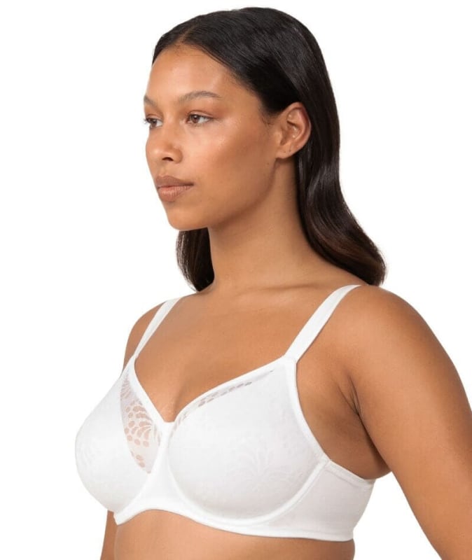 Triumph Lacy Minimizer Bra - White Bras 