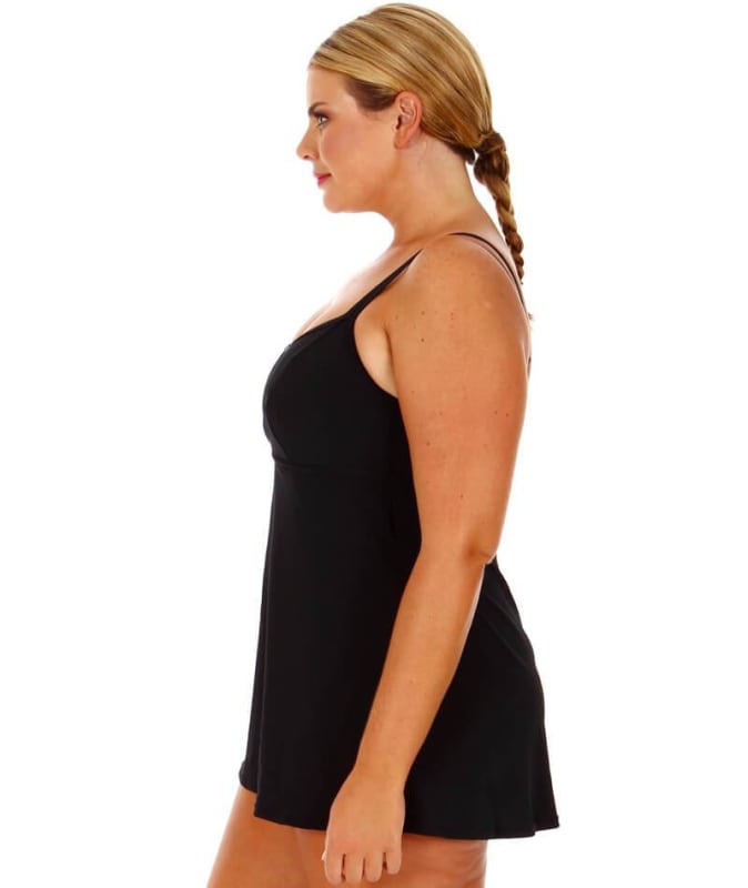 Capriosca Chlorine Resistant Swim Dress - Black Swim 