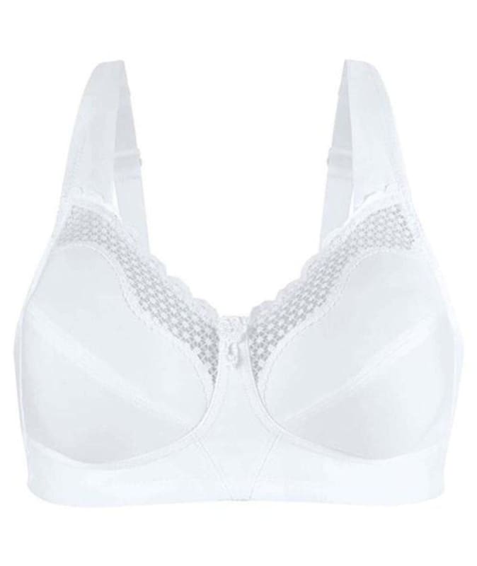 Exquisite Form Fully Cotton Soft Cup Bra With Lace - White Bras 