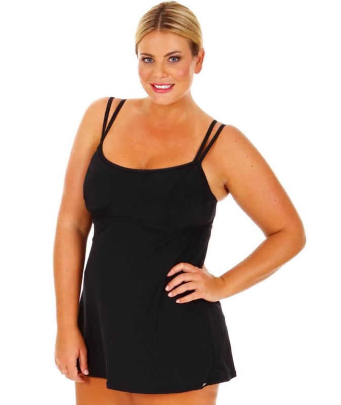 Capriosca Chlorine Resistant Swim Dress - Black Swim