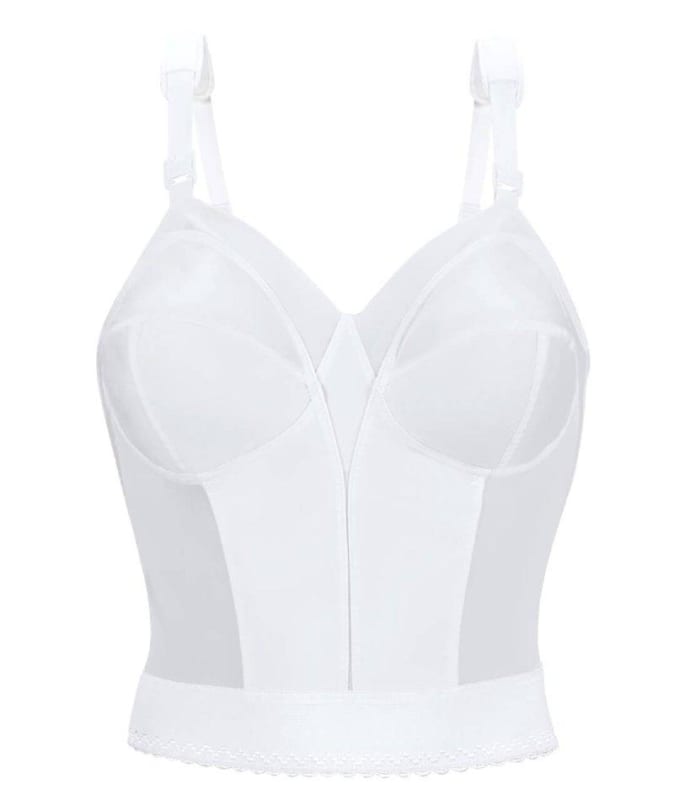 Exquisite Form Fully Back Close Longline Bra - White Bras 