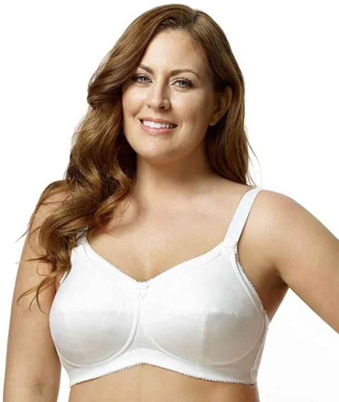 Elila Cotton Cup Wire Free Nursing Bra - White Bras 10D White