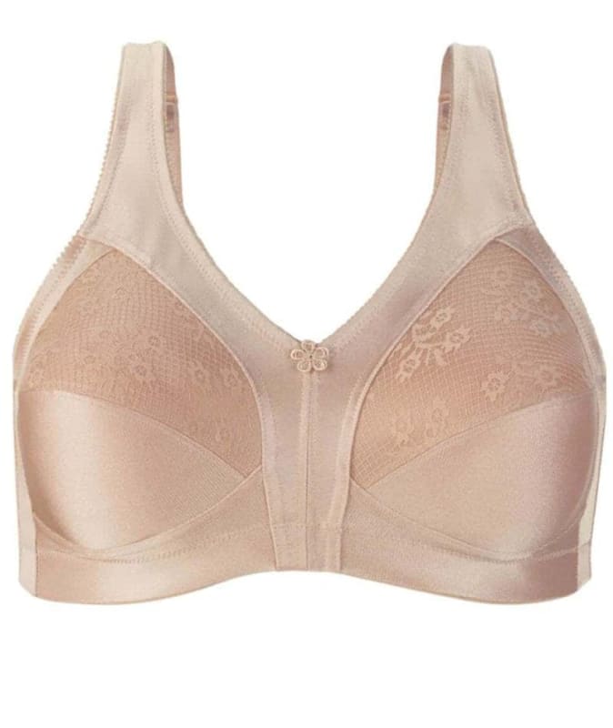 Exquisite Form Fully Side Shaping Bra With Floral - Rose Beige