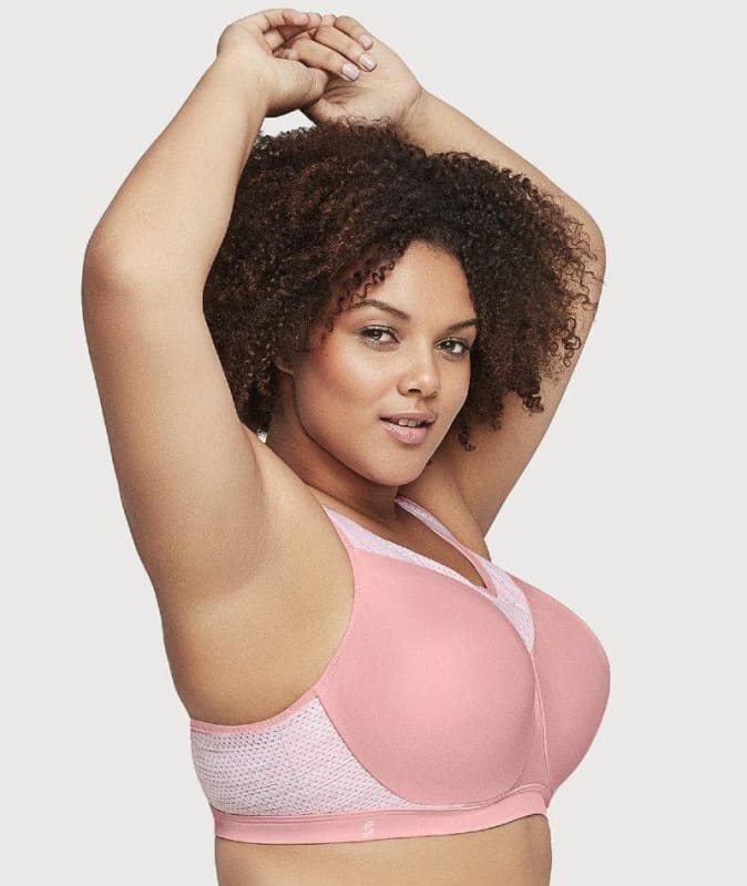 Glamorise High Impact Seamless Sports Bra - Pink Blush Bras 