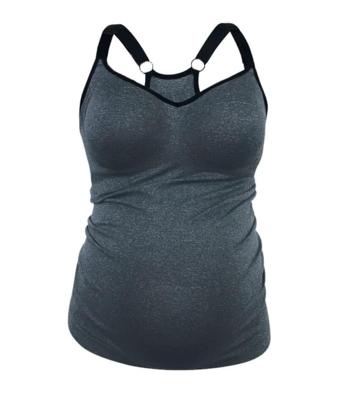 Sugar Candy Fuller Bust Seamless F-HH Cup Lounge Tank - Charcoal Sleep 