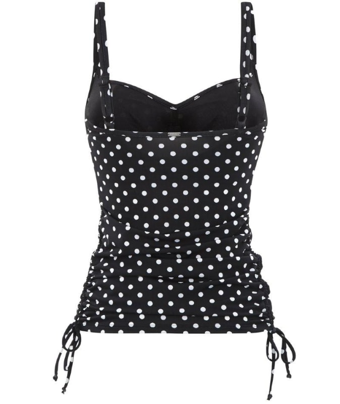 Panache Swim Anya Spot Balconnet Underwired Tankini Top - Black White