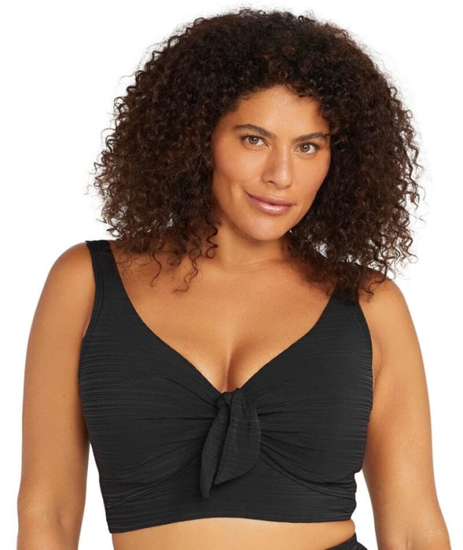 Artesands Aria Cezanne D-E Cup Midriff Underwire Bikini Top - Black Swim