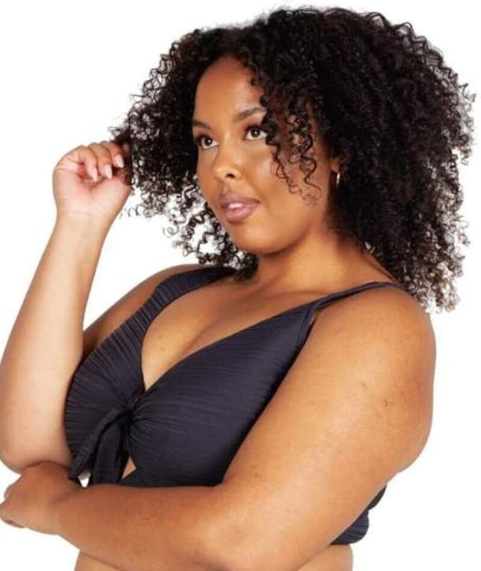 Artesands Aria Cezanne D-E Cup Midriff Underwire Bikini Top - Black Swim