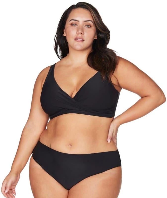 Artesands Recycled Hues Delacroix Cross Front D-G Cup Bikini Top - Black Swim