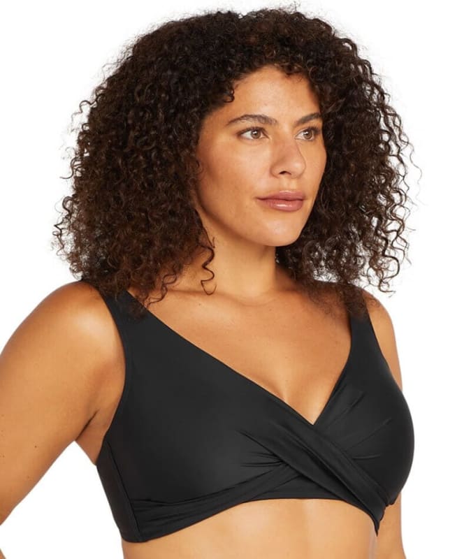 Artesands Recycled Hues Delacroix Cross Front D-G Cup Bikini Top - Black Swim