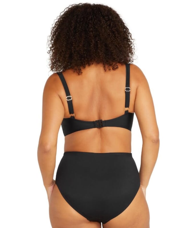 Artesands Recycled Hues Delacroix Cross Front D-G Cup Bikini Top - Black Swim