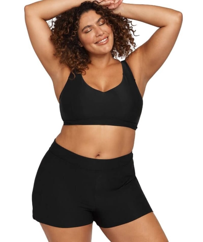 Artesands Recycled Hues Delacroix High Waist Swim Short - Black Swim