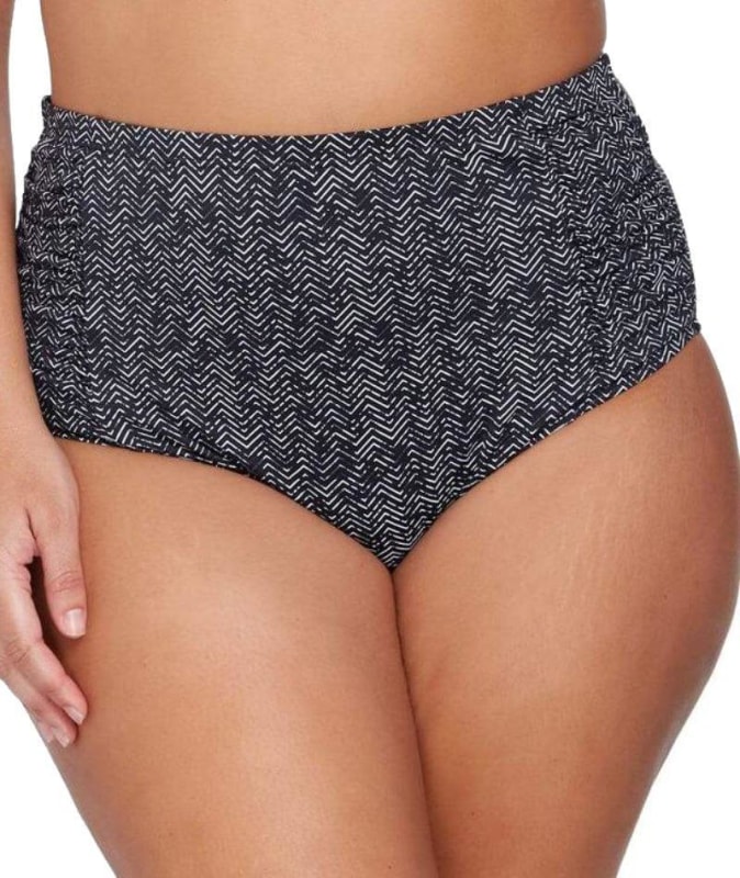 Artesands Zig Zag Botticelli High Waist Swim Brief - Black Swim