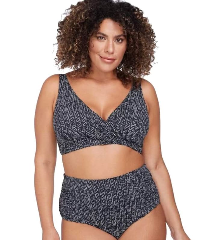 Artesands Zig Zag Delacroix Cross Front D-G Cup Bikini Top - Black Swim