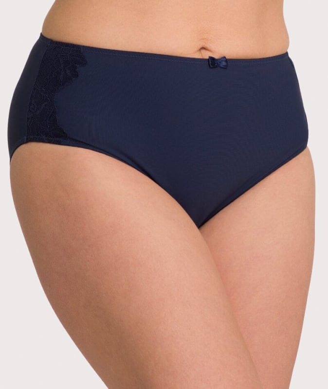 Ava & Audrey Jacqueline Full Brief with Lace - Sapphire Knickers
