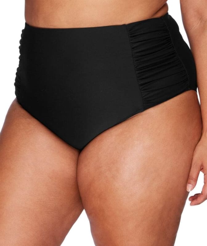 Artesands Rouched Side High Waist Brief - Black Swim 