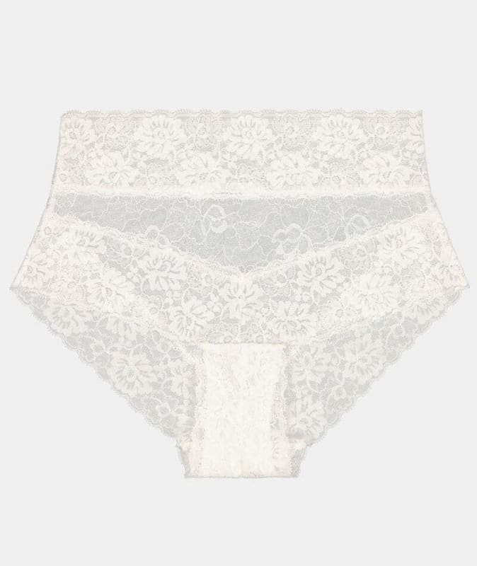 Bendon Lace High Rise Brief - White Knickers 