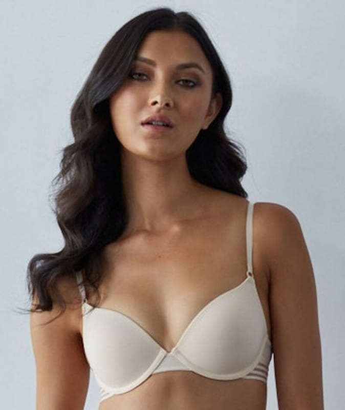 Bendon Me Stripe Elastic & Papertouch Demi Bra - Silver Peony Bras