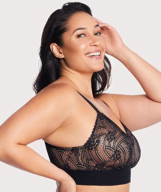 Bramour Gramercy Luxe Lace Bralette - Black Bras 