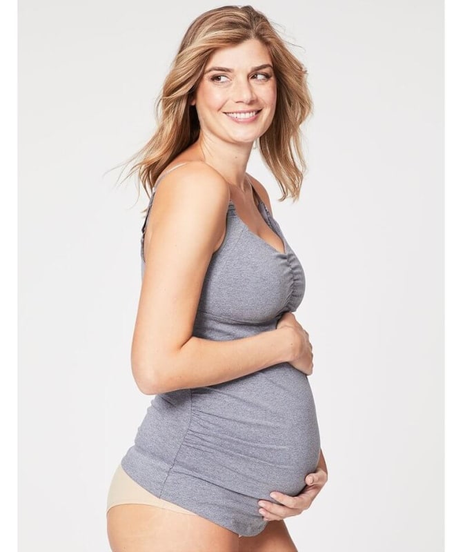 Cake Maternity Ice Cream Cotton E-G Cup Nursing Tank - Heather Grey Sleep / Lounge 