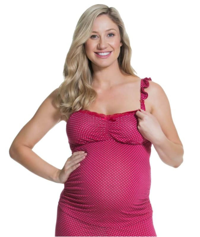 Cake Maternity Rhubarb Torte Maternity & Nursing Camisole - Red Maternity 