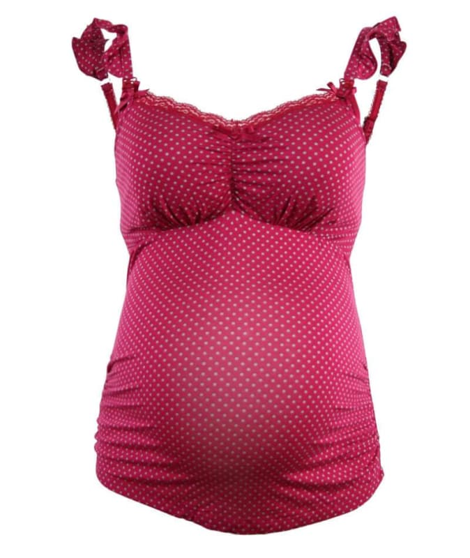 Cake Maternity Rhubarb Torte Maternity & Nursing Camisole - Red Maternity 