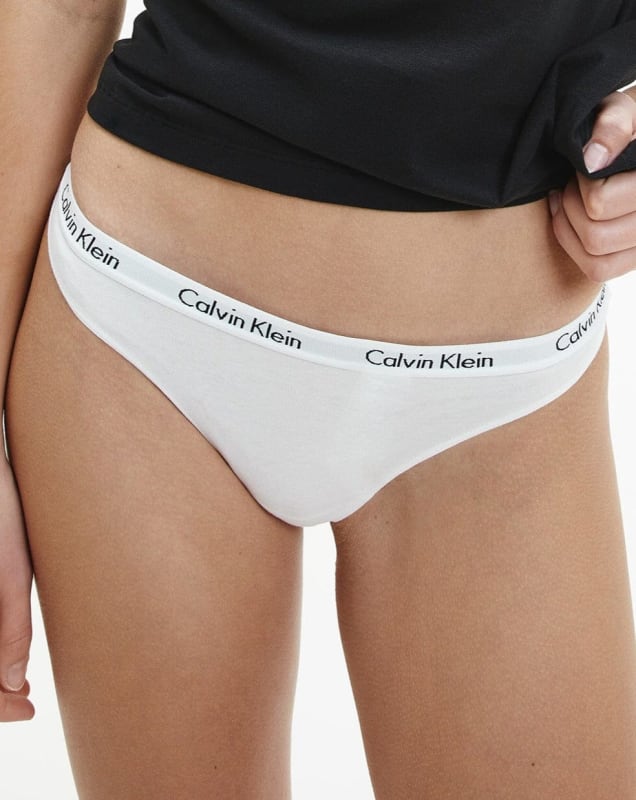 Calvin Klein Carousel 3 Pack Thong - Black/Grey Heather/White Knickers 
