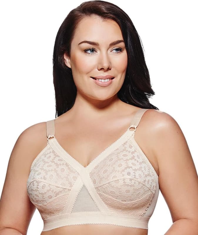 Playtex Cross Your Heart Wire-Free Lace Bra - Beige Bras