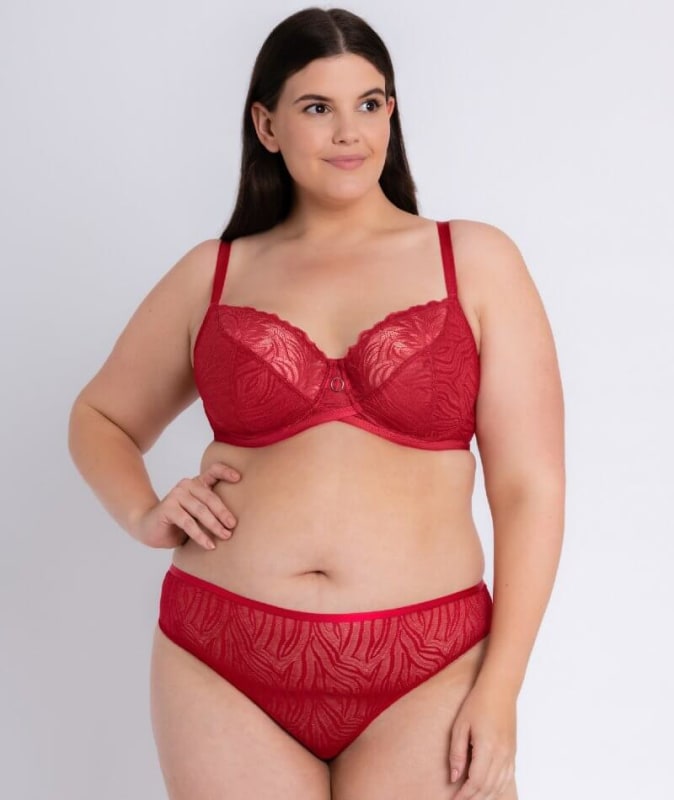 Curvy Kate Lace Daze Brazilian Brief - Lipstick Red Knickers