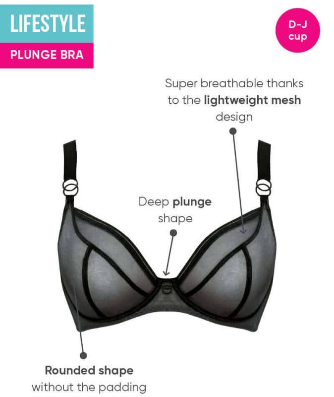 Curvy Kate Lifestyle Plunge Bra - Black Bras 