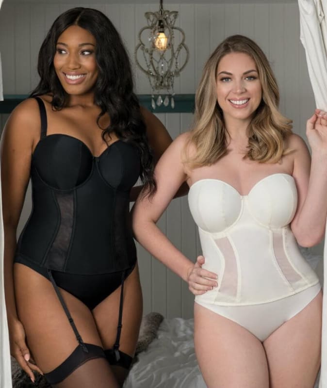 Curvy Kate Luxe Strapless Basque - Black Bodysuits & Basques