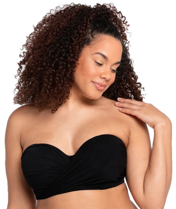 Curvy Kate Wrapsody Bandeau Bikini Top - Black Swim 