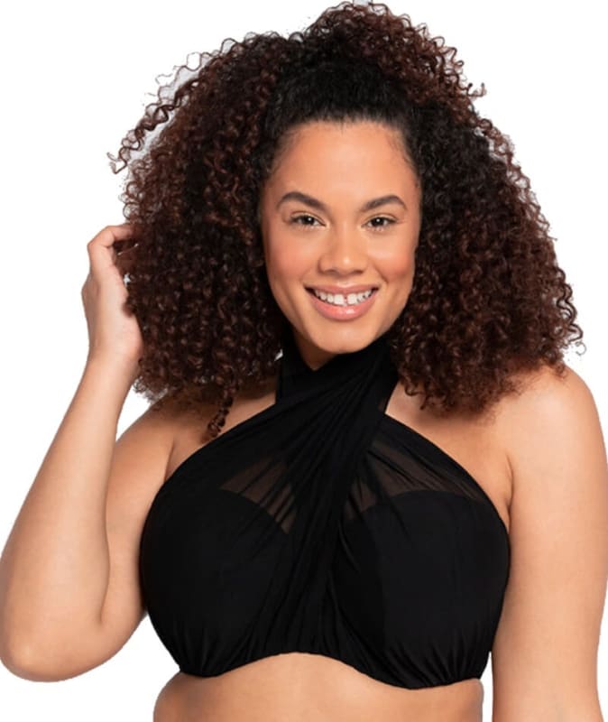 Curvy Kate Wrapsody Bandeau Bikini Top - Black Swim 