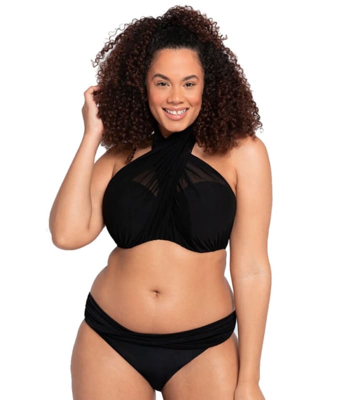 Curvy Kate Wrapsody Bandeau Bikini Top - Black Swim 
