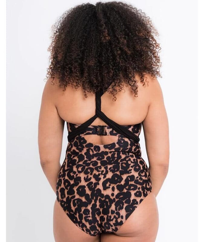Curvy Kate Wrapsody Bandeau One Piece Swimsuit - Leopard Print Swim
