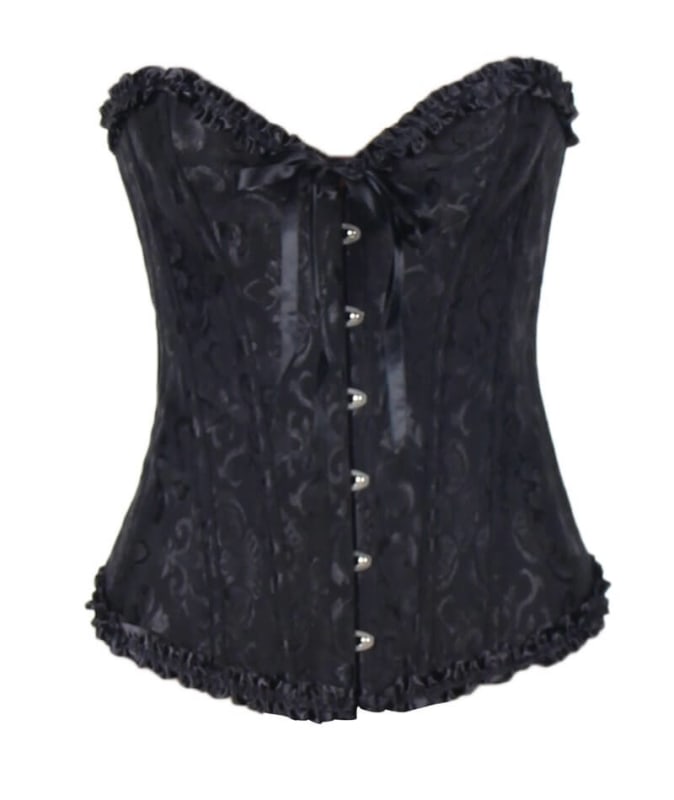 Curvy Lingerie Online Sexy Floral Corset Top - Black Corsets