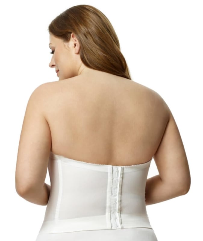 Elila Underwired Satin Strapless Longline - White Bras