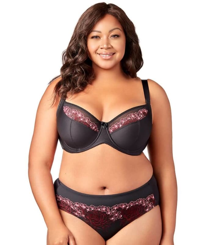 Elila Swiss Embroidery Microfiber Panty - Black Knickers