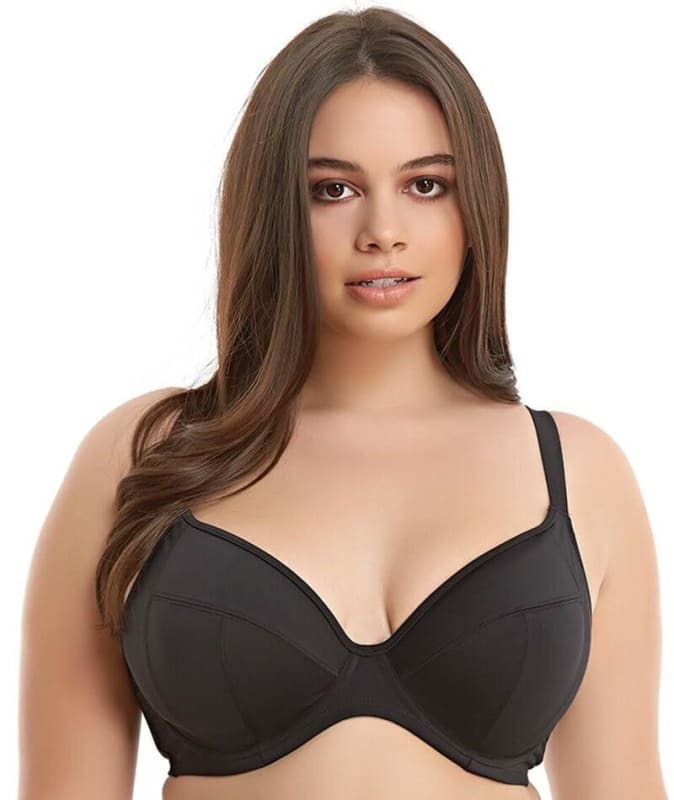 Elomi Swim Essentials Underwired Plunge Bikini Top - Black Swim
