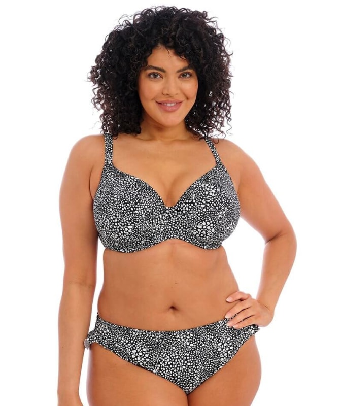 Elomi Swim Pebble Cove Underwired Plunge Bikini Top - Black Swim