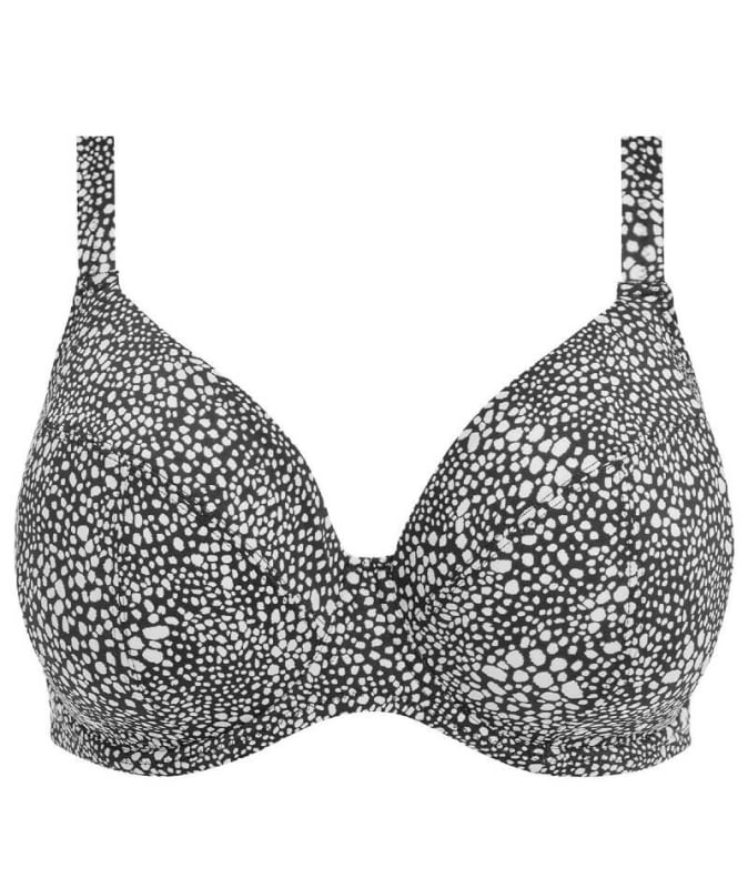 Elomi Swim Pebble Cove Underwired Plunge Bikini Top - Black Swim