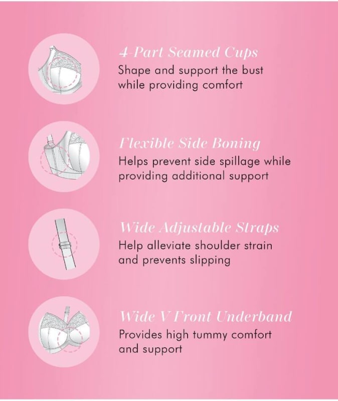 Exquisite Form Fully Soft Cup Bra With Embroidered Mesh Bras