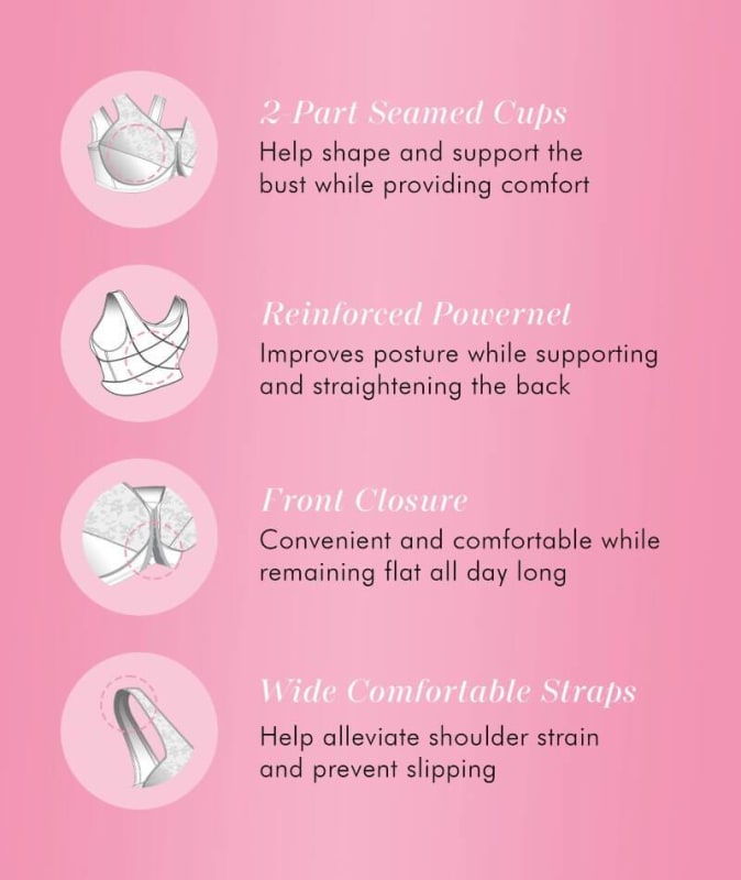 Exquisite Form Fully Front Close Posture Bra With Lace - Beige Bras 