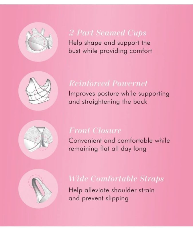 Exquisite Form Fully Front Close Posture Bra With Lace - Navy Bras 