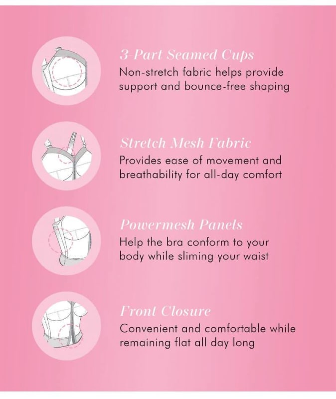 Exquisite Form Fully Front Close Longline Posture Bra - Beige Bras