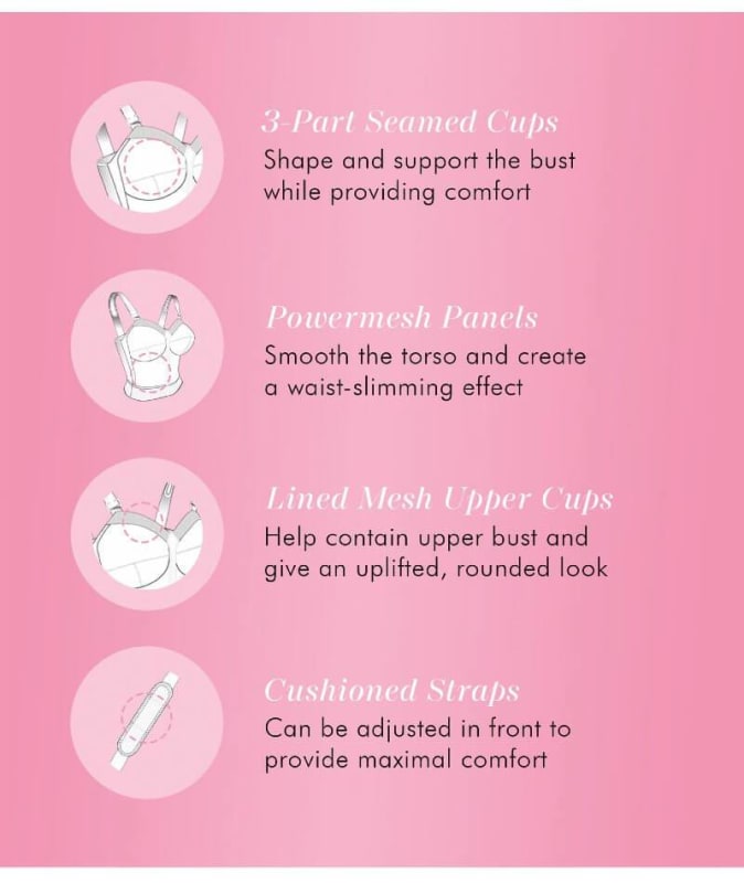 Exquisite Form Fully Back Close Longline Bra Bras 