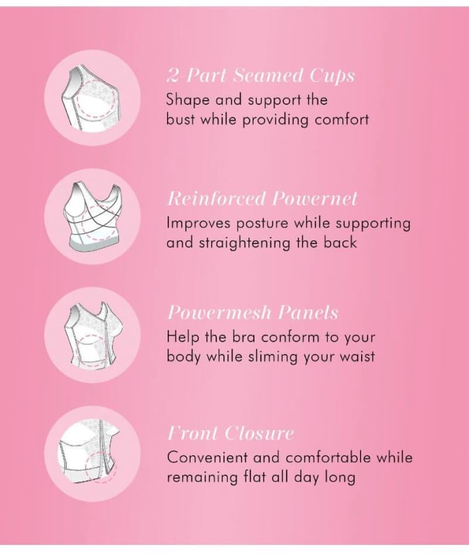 Exquisite Form Fully Front Close Longline Posture - White Bras 