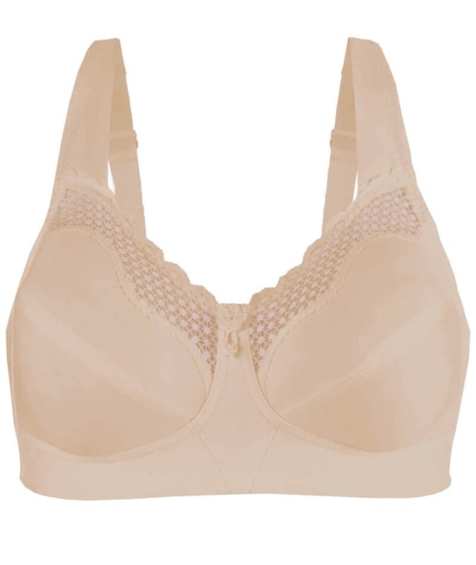 Exquisite Form Fully Cotton Soft Cup Bra With Lace - Damask Neutral Bras 