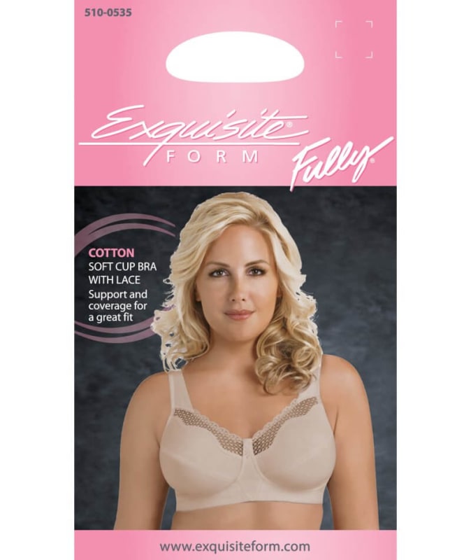 Exquisite Form Fully Cotton Soft Cup Bra With Lace - Damask Neutral Bras 